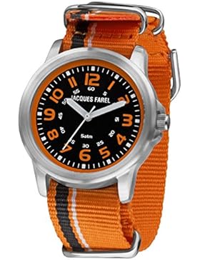 Jacques Farel Jugenduhr orange/schwarz/silber SBR222