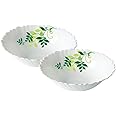 Larah by Borosil Fern Opalware 2 pc Multipurpose Bowl Set | 500 ml Each | Microwave & Dishwasher Safe, Bone-Ash Free | Crockery Set Ideal for Daily Use & Gifting, White