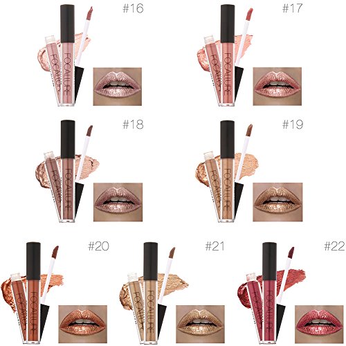 ROPALIA 7 Farben Metallic Lip Gloss Wasserdicht Nicht Auf Cup Flüssig Lippenstift Kosmetik - 6