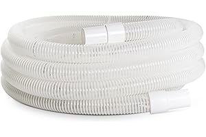 FITT EVAPOOL 38mm 9 m - Manguera de Espiral, Flotante para Limpieza de la Piscina, con Manguitos, Blanca