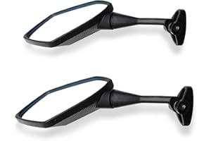 Greyoe Specchietti Moto, Specchietti Moto Omologati, 2 Specchietti Retrovisori per Moto in ABS Specchietto Retrovisore Pentagonale a Diamante Ruotabile a 360 Gradi con Viti