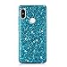 Produktbild Karomenic Silikon Hülle kompatibel mit Xiaomi Redmi Note 5 Pro Glänzend Bling Strass Schutzhülle Männer Mädchen Ultra Slim 2 in 1 Weiche TPU Handyhülle Plastik Hard PC Tasche Bumper Case,Blau
