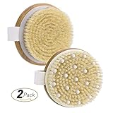 [2 Pack] Spazzola per il Corpo con Setola, OMorc Spazzola da Bagno del Corpocon Massaggio Noduli per la Pulizia, Massaggio, Circolazione del Sangue e Esfoliante