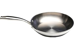 WECOOK! PRO Sartén de Acero Inoxidable 18/10 20 cm – Apta para Inducción, Base Tricapa, Mango Ergonómico y Remachado en acero inoxidable, Apta para Horno 200 °C, Lavavajillas, plateado