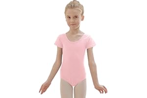 zffriction Body da Danza Balletto per Bambina Donne Maniche Corte Leotard Balletto Body Ginnastica con Cotone Taglia 100-170 per Ragazze e Donne