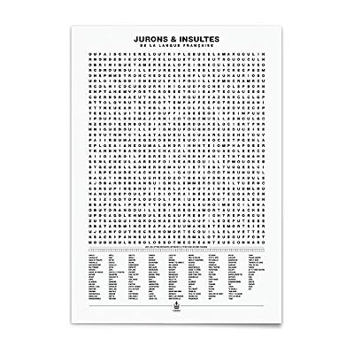 La Majorette à Moustache Affiche - Compilation Des Jurons et Insultes -50x70