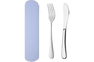 YUDANSI Stainless Steel Camping Cutlery Set, 2Pcs Knife Fork Set for Outdoor Travel Picnic Office School, Portable Office School Lunch Box Stainless Steel Flatware, Outdoor Camping Travel Cutlery Set