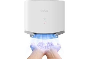interhasa! Händetrockner automatischer Infrarotsensor handtrockner leise Gewerbe und Haushalt 1250W （Weiß）