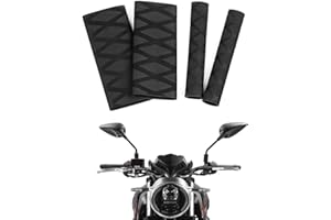 CJQRL 4 Pezzi Copri Manopole Moto, Coprimanopole Moto R1200GS R1250GS F850GS F800GS Copertura Universale Termorestringente per manopole originali e comandi riscaldati(nero)