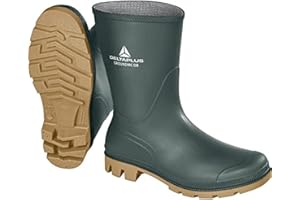 DELTA PLUS Men's Deltaplus Groundmc OB SRA Working Half Wellington Boots Industrial, Green-Beige, 10 UK