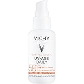 Vichy UV-Age Photoprotective Liquid for Daily Use, Fights Aging, Prevents Wrinkles and Stains, Photoprotection SPF50+ Against