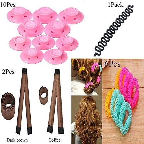 Magic DIY Hair Styling Accessories Twist Hair Bun Maker Tools Set Soft For Easy Blonde Snap Bun Shaper Ponytail Holder, Anewone Perfect for Women Girls Kids School Work Daily Life Yoga Dancing Running Wedding Birthday Party, Snap Beauty Crown and Donut Hair Bun Making Roll Tool Ponitail Holder, Heat-Free, 2 x set of Bun Makers(Dark Brown, Coffee),10 x Hair Rollers(Pink), 6x Hair Roller Tools(Colorful), 1x Hair Holder(Black) Super Simple in A wonderful Package
