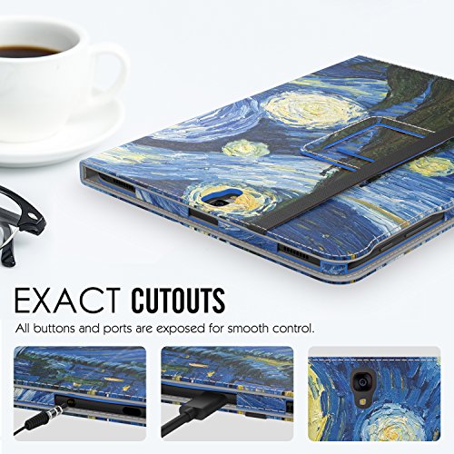 MoKo Samsung Galaxy Tab S3 9.7 Hülle – PU Leder Ständer Schutzhülle Smart Case Cover mit Stift-Schleife / Standfunktion und Auto Sleep / Wake Up Funktion für Samsung Galaxy Tab S3 9.7 Zoll (2017) SM-T820 / T825 Tablet, Sterne Nacht - 3
