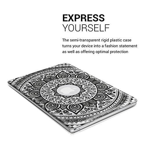 kwmobile Crystal Hülle für Apple MacBook 12″ Hard Case – dünne durchsichtige transparente Schutzhülle Cover Tasche Indische Sonne Design Schwarz Transparent - 4