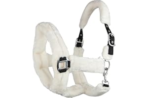 Brama West Licol pour chevaux arctiques avec fourrure synthétique douce - Blanc - Taille Cob