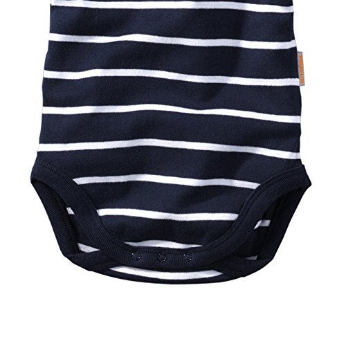 wellyou, 2er Set Kinder Baby-Body Kurzarm-Body, marine-blau weiß gestreift, für Jungen und Mädchen, geringelt, Feinripp 100% Baumwolle - 4