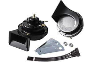 FARBIN Hörner Loud Truck Kit de klaxon à air double tonalité étanche pour camion, voiture, moto, bateau, etc. Tous les véhicules 12 V (style classique)