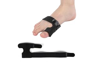 VZUHSW Orthèse d'orteil avec redresseur pour fracture et correction d'hallux valgus, multi-adhésif et protecteur pour hommes et femmes, Supports et soulage les orteils, Couleur noire, 1 pièce