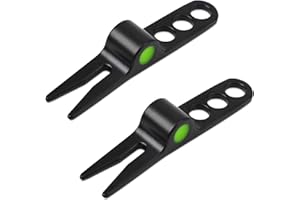 NQEUEPN 2 Pièces Outils Divot Golf, Noir, Fourche Réparation Divot Golf Portable Fourche Pitch Golf Accessoire de Balle de Golf pour Outils de Divot de Golf Accessoires sur Le Parcours