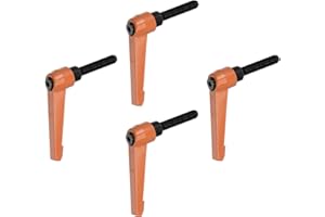 QUARKZMAN 4 Stück Klemmhebel Griff M8 x 30mm Außengewinde Schrauben Spritzbeschichter Kohlenstoffstahl Verstellbare Handgriffe Spannhebel Befestigung für Werkzeugmaschinen Geräte, Orange