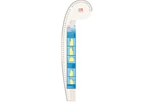 Prym 611501 Kurvenlineal 52,5 x 16 cm – Transparentes Schneiderlineal für Rundungen, Taille, Hüfte, Saum & Schnittmuster – Multifunktionales Kurvenmaß für Nähen & Schneidern