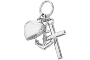 NKlaus 7mm Glaube Liebe Hoffnung Kettenanhänger aus 925 Sterling Silber 585er, 333er Gelbgold oder 333 Wie Gold Kinder