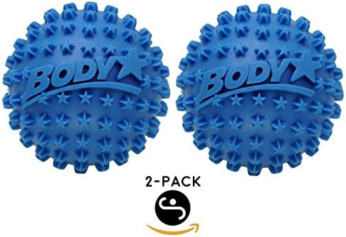 Body Back Company's Body Star 2.5 Inch Acupressure Spiky Massage Ball Fascia Roller for Plantar Fasciitis Treatment, Self Myofascial Release, Arch Support, Muscle Pain Relief, Heel Spurs, Arthritis Hand Cramps and Portable Handheld Trigger Point Therapy (2-pack Blue)