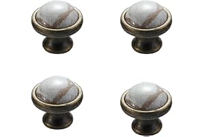 ANSIEDIO 4pcs Pomo Ceramica Armario, Redondo Pomos Armario Vintage Pomos y Tiradores de Muebles para Cajones Cocina Gabinete Tocador (22mm)