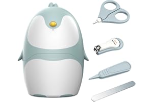 PAPABEAR Baby-Nagelknipser-Set mit niedlichem Etui, Fingernagel- und Zehennagelfeilenset für die Maniküre und Pediküre von Neugeborenen, Geschenk für die neue Mutter