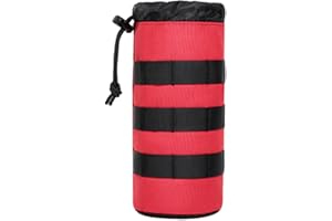 CZAKOMIX Tactique Molle l'eau Bouteille Sac, Poche de Cruche à Eau Militaire, pour Voyage Pêche Chasse Randonnée Activités de Plein Air (Rouge)