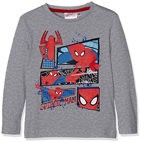 Sun City FR Spiderman T-Shirt, Grigio (Gris 19-1763TC), 2-3 Anni Bambino