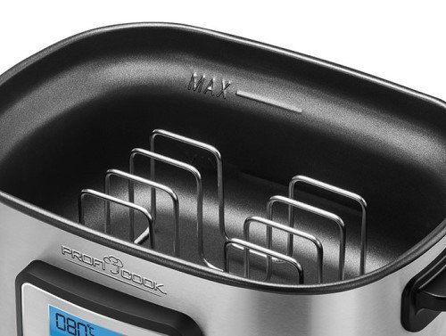 ProfiCook Sous Vide – Schongarer Topf und Vakuum für Küche Kochen bei niedrigen Temperaturen, 8,5 l, 520 W, grau/schwarz - 2