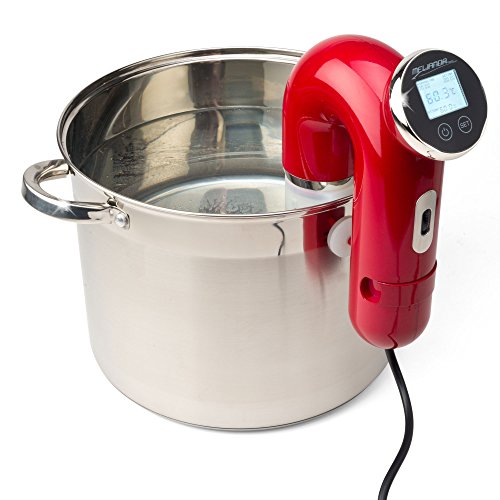 MELIANDA MA-18100 Sous Vide Stick Niedrigtemperaturgarer Vakuumgarer (1200Watt, für bis zu 20L Töpfe) in Rot - 4