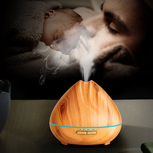 OMOTON Aroma Diffuser 400ml,Oil Düfte Luftbefeuchter mit 7 Farbwechsel LED Licht und Automatische Abschaltung für Zuhause , Büro,Lernen,Yoga SPA - 5