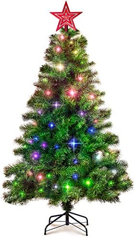 Pre-lit 5'/180cm Artificial Christmas Tree / Xmas Tree Green Color - 180 Multi Colored Lights - 367 Branchs