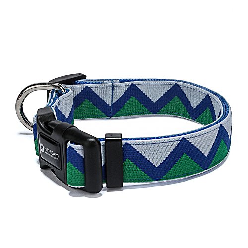 Space Climber Collar para Perros Suave Cómodo de Material Nylon Hebilla D Anillo de 314 Acero Inoxidable
