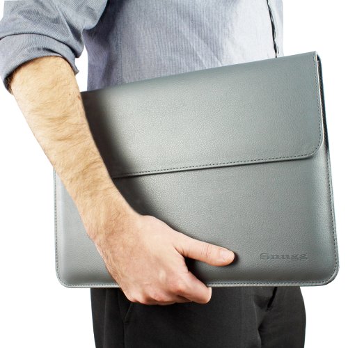 TheSnugg B00FJ6FZXW 13Zoll Ärmelhülle Grau Notebooktasche – Notebooktaschen (33 cm (13 Zoll), Ärmelhülle, Grau, Baumwolle, Polyurethan, Einfarbig, Nubuck fibre) - 7