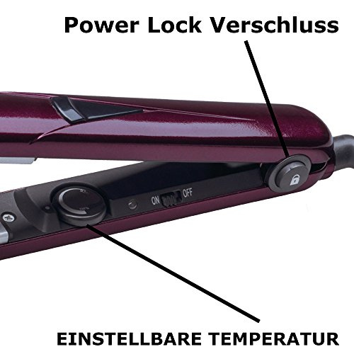 Profi Keramik Glätteisen Glätteeisen Haarglätter – Schnell Aufheizung – 360° drehbares Kabel – Fast Heating – Frisur Styling Haare violett lila schwarz - 2