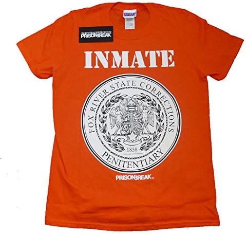 Prison break OFFICIAL Orange Jumpsuit Fox River Inmate Link T-Bag Upto 2XL - Small