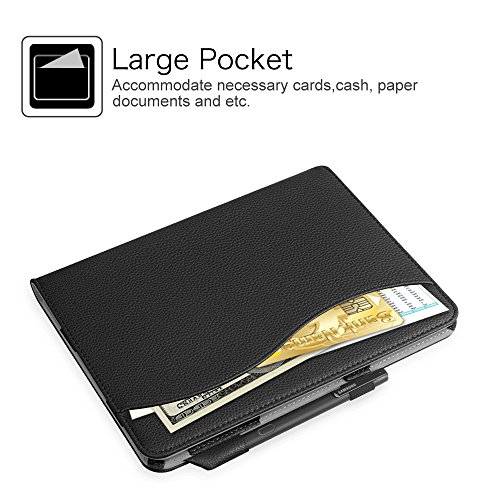 Fintie Samsung Galaxy Tab S3 9.7 Hülle – Multi-Winkel Betrachtung Kunstleder Schutzhülle Case Cover Tasche Etui mit Dokumentschlitze und Auto Schlaf / Wach Funktion für Samsung Galaxy Tab S3 T820 / T825 24,58 cm (9,68 Zoll) Tablet-PC, Schwarz - 6