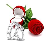 Peora Hamper of Couple Ring with Red Rose Gift Box for Boyfriend/Girlfriend/Gift for Valentine/Gift for Him/Gift for Her