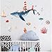 Produktbild Newberli Unterwasserwelt Whale City Aquarell Baby Wandaufkleber Glas Fenster Bad Wandaufkleber Für Kinderzimmer Wohnkultur Wandbild 101 * 138 Cm