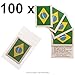 Produktbild 100er Brasilien Tattoo Fahnen Fan Set - WM Fanartikel 2014 - Brasil Flag (100)