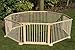 Wooden Playpen ~ Best Solid Pine Large Heavy Duty 8-Panel for Babies and Toddlers. Baby Safe Secure Portable Wood Playard Play Pen and Room Divider w/ Child Safety Gate. 100% Satisfaction Guarantee