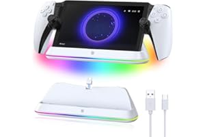 ARIKROII Ladestation für PlayStation Portal Remote Player, Magnetischer Typc-C Ladegerät für PS5 Portal, Tragbare Docking Station für PS5 Portal Zubehör mit LED-Licht (Weiß)