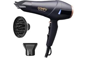‎CONFU CONFU 2300W Profi Föhn Ionen Technologie Salon Haartrockner mit Diffusor StylingDüse Professional Fön AC Motor Schnell Trocken Leistungsstark 2 Geschwindigkeit und 3 Heizstufen Kalt Europäisch 220V