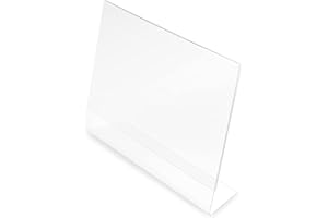 Deflecto Tischaufsteller Classic Image, schräg, A4, Querformat, 300 x 205 x 70 mm, glasklar, einseitige Präsentation, Menükartenhalter, Werbeaufsteller