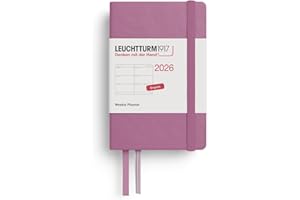 ‎LEUCHTTURM1917 LEUCHTTURM1917 372731 Wochenkalender Mini (A7) 2026, Dusty Rose, Englisch