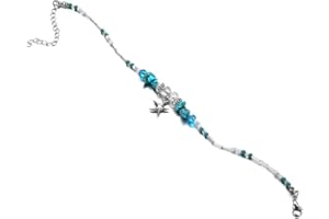 N-brand PULABO Bracciale Caviglia Blu Seafish Caviglia Catena Boho Beach Sandalo A piedi nudi Gioielli Qualità Superiore Popolare