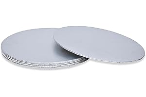 SAMZ Packaging Round Board, 10" Round Cake Board, Silver Cake Boards, 5mm Thick, 5 Pack - 10 Inch (254mm)